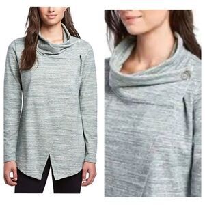 Danskin Gray Cowl Neck Wrap Sweater LARGE